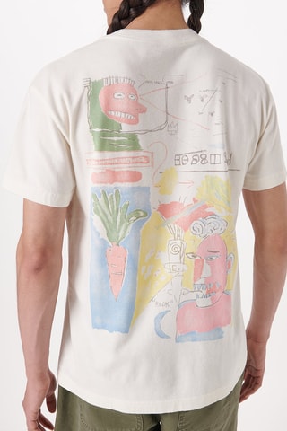 T-shirt relaxed Jean Michel Basquiat - Blanc cassé