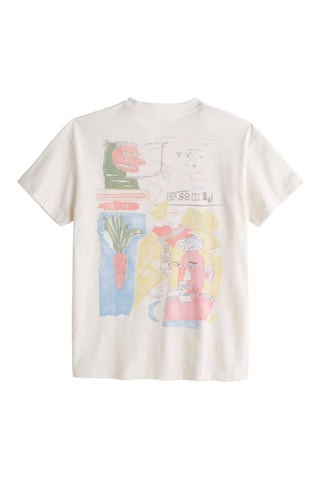 T-shirt relaxed Jean Michel Basquiat - Blanc cassé
