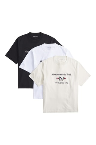 3 t-shirts oversize - Blanc, noir et beige