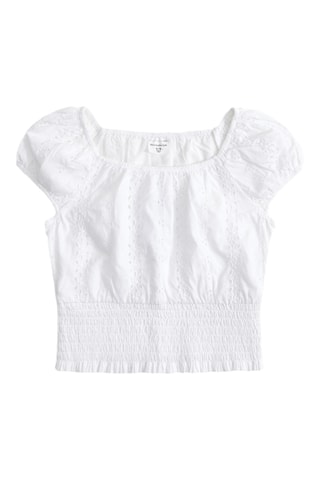 Blouse en broderie anglaise - Blanc