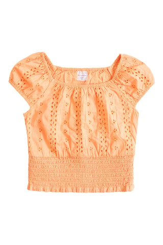 Blouse en broderie anglaise - Orange