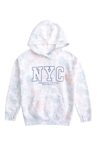 Sweat à capuche tie and dye - Blanc et bleu