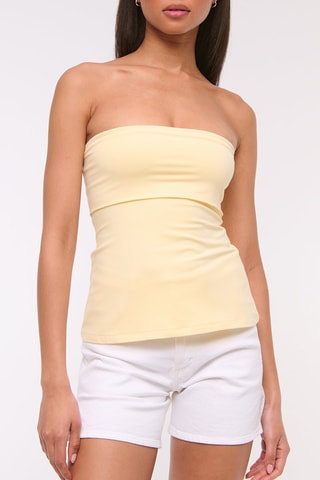 Short en jean taille haute - Blanc