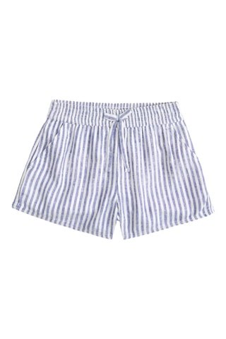 Short en lin - Bleu