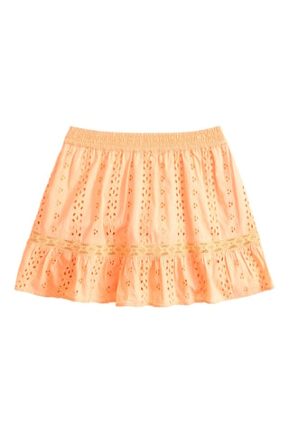 Jupe en broderie anglaise - Orange