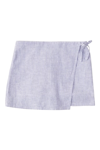 Jupe portefeuille - Bleu clair et blanc