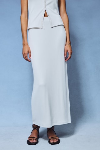 Jupe droite taille haute - Blanc
