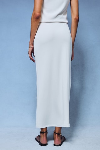 Jupe droite taille haute - Blanc