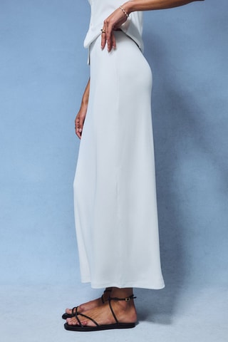 Jupe droite taille haute - Blanc