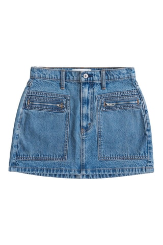 Jupe en jean taille haute - Bleu