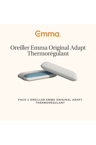 Ensemble matelas Emma Original et 2 oreillers Emma Adapt Thermorégulant