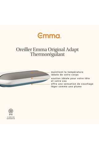 Ensemble matelas Emma Original et 2 oreillers Emma Adapt Thermorégulant