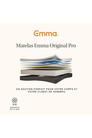 Matelas à ressort ensachés Emma Original Pro - Epaisseur 27 cm - Moelleux avec soutien ferme