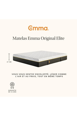 Matelas à ressort ensachés Emma Original Elite - Epaisseur  27 cm - Moelleux