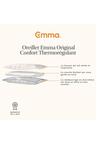 Oreiller Emma - Équilibré - 1,14 kg - Blanc