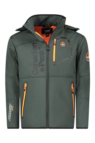 Veste à capuche Softshell Royauteak - Gris foncé et orange