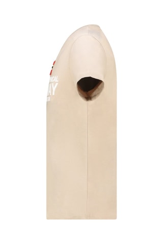 T-shirt - Beige, blanc et rouge