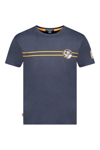 T-shirt - Blanc, bleu et orange
