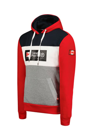 Sweat à capuche Golemeak - Blanc, noir, rouge et gris