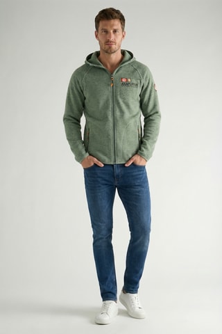 Sweat polaire à capuche Tiparniana - Vert amande