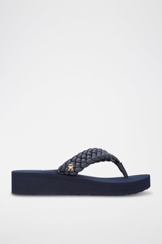 Tongs compensées - Bleu marine