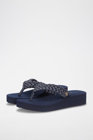 Tongs compensées - Bleu marine