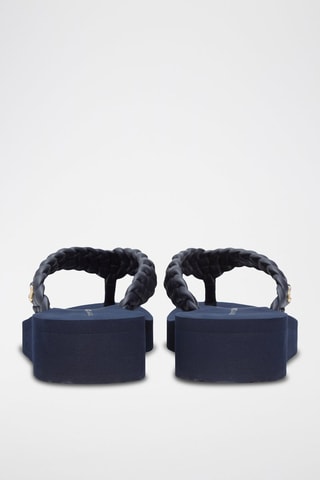 Tongs compensées - Bleu marine