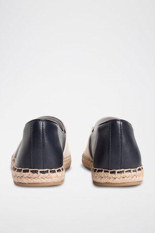 Espadrilles en cuir nappa - Bleu marine et écru