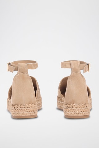 Espadrilles en cuir de mouton nubuck - Marron clair