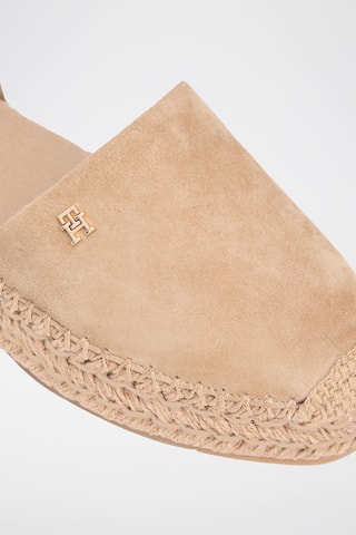 Espadrilles en cuir de mouton nubuck - Marron clair