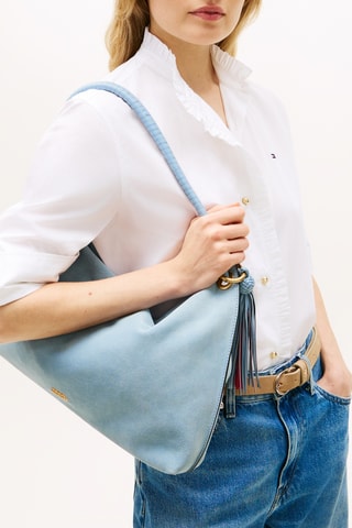 Sac porté épaule en cuir - Ciel