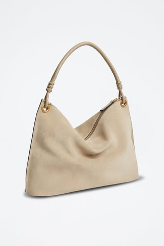 Sac porté épaule en nubuck - Marron clair