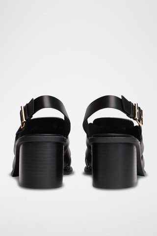 Sandales à talons en cuir - Noir