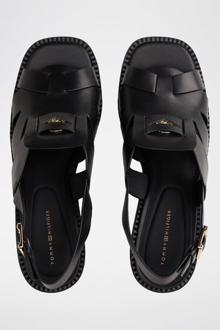 Sandales à talons en cuir - Noir
