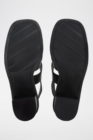 Sandales à talons en cuir - Noir