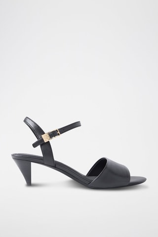 Sandales à talons en cuir nappa - Noir