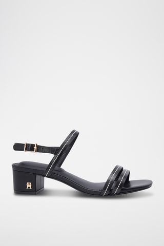 Sandales à talons en cuir - Noir