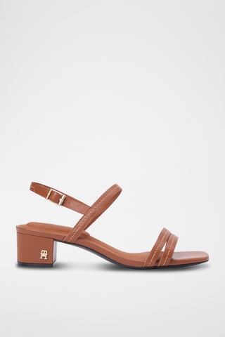 Sandales à talons en cuir - Marron