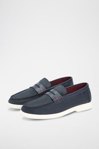 Mocassins en nubuck - Bleu marine
