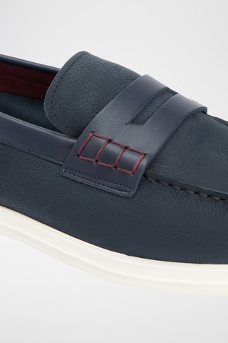 Mocassins en nubuck - Bleu marine