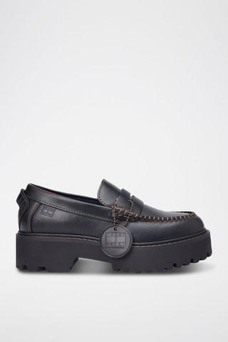 Mocassins plateformes en cuir - Noir