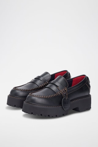 Mocassins plateformes en cuir - Noir