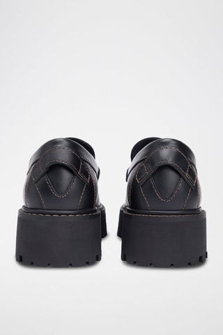 Mocassins plateformes en cuir - Noir