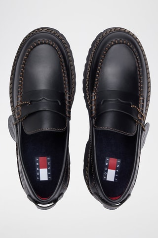 Mocassins plateformes en cuir - Noir
