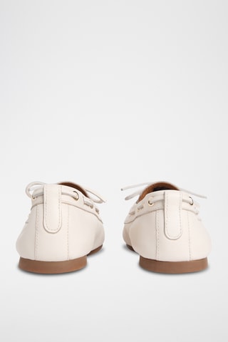 Chaussures bateau en cuir nappa - Beige
