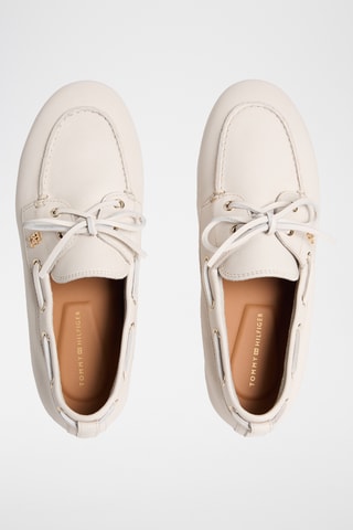 Chaussures bateau en cuir nappa - Beige