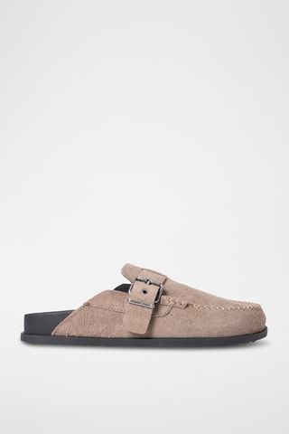 Mules en nubuck - Marron clair