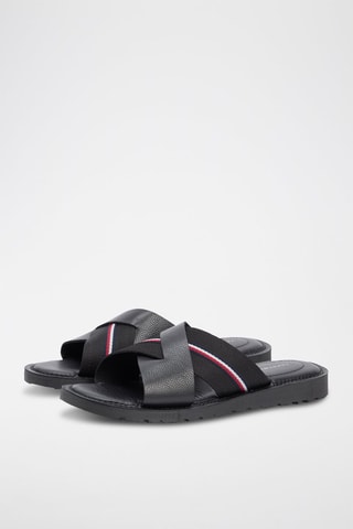 Mules en cuir nappa - Noir