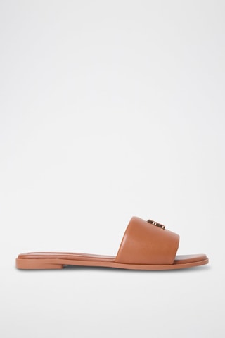 Mules en cuir nappa - Marron