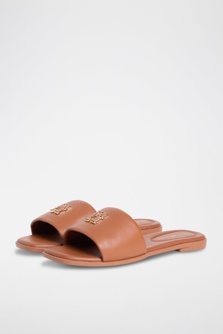 Mules en cuir nappa - Marron